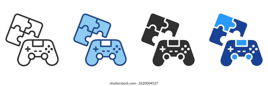 Creative Game Icon Multiple Style Vector Collection