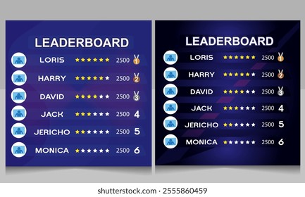 creative game leaderboard with abstract background vector