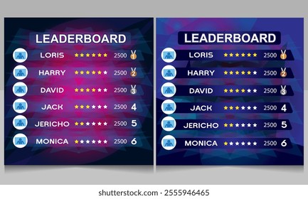 creative game leaderboard with abstract background vector