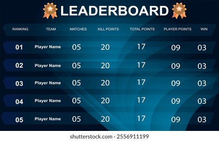 creative game leaderboard with abstract background vector