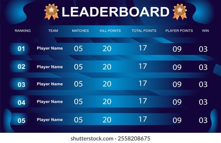 creative game leaderboard with abstract background vector