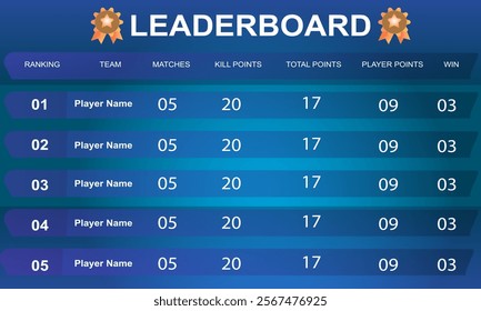 creative game leaderboard with abstract background vector template