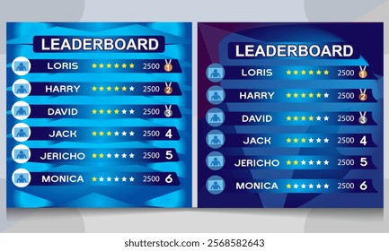 creative game leaderboard with abstract background vector template