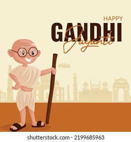 Creative gandhi jayanti 2nd October national festival banner template.