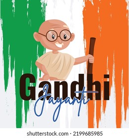 Creative gandhi jayanti 2nd October national festival banner template.