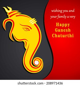creative ganesh chaturthi festival greeting card background vector