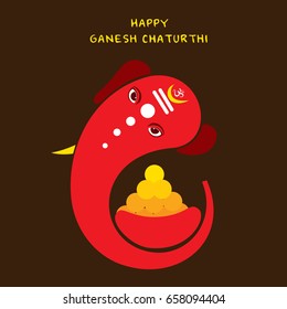 creative Ganesha chaturthi or idol Ganesha like om symbol design