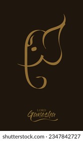 kreative Ganesha-Zeichenvektorgrafik mit Hintergrund