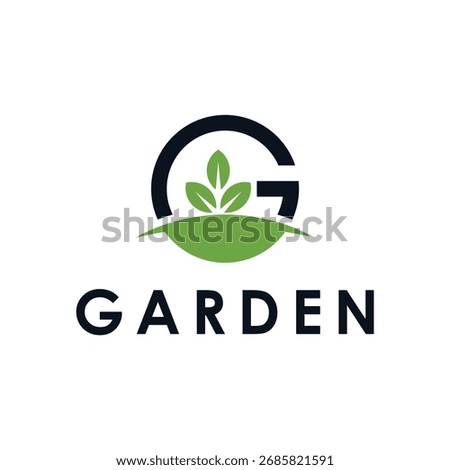 Creative garden green tree farm letter G logo design inspiration