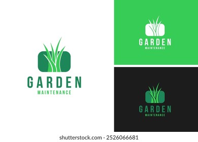 Creative garden maintenance logo design vector template illustration idea