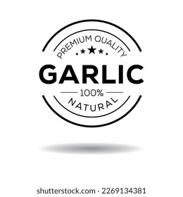 Creative (Garlic), Garlic label, vector illustration.