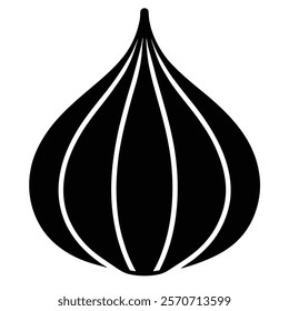 Creative Garlic Silhouette Icon for Culinary Branding