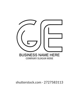 Diseño creativo del logotipo de GE, marca minimalista moderna, icono único de GE, identidad profesional de GE, identidad visual versátil limpia
