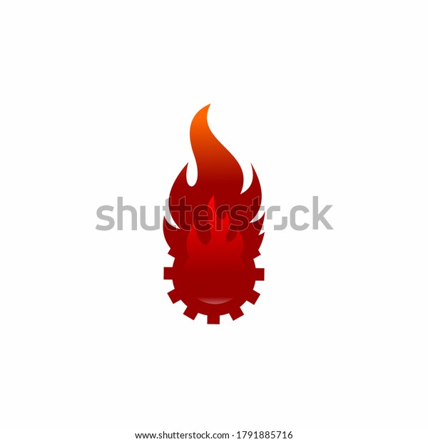 Creative Gear Fire Logo Design Illustration\
stock illustration