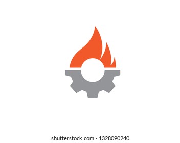 Creative Gear Fire Symbol for logo design illustration