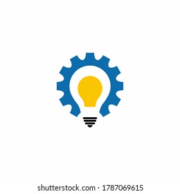 Creative Gear Idea Bulb Lamp Logo stock illustration