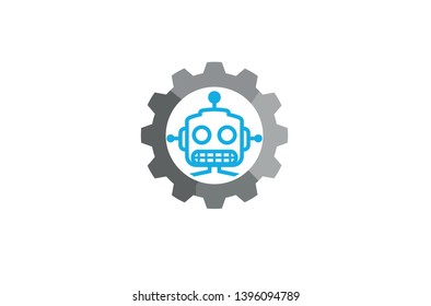 Creative Gear Robot Logo Vector Design Stock Vector (royalty Free 