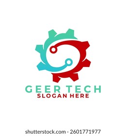 Creative Gear tech logo design icon vector template