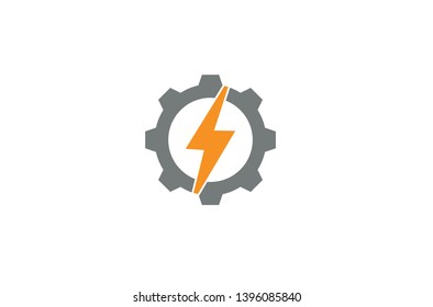 Creative Gear Thunder Logo Design Illustration