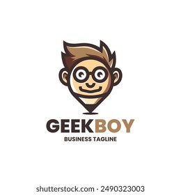 creative geek mascot logo vector