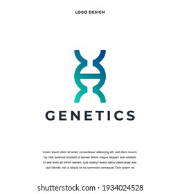 Creative Genetics Icon Logo Design Vector Illustration. DNA Helix Symbol Logo Design Color Editable