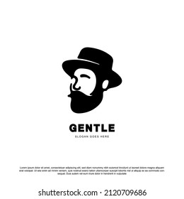 creative gentle man logo design vector