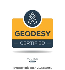 Creative (Geodesy) Certified Badge, Vector Illustration.