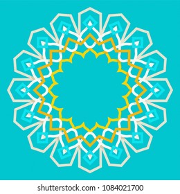 Creative Geometric 3D Floral Design. Beautiful Background for Ramadan Kareem and Islamic Holidays. Place for text. Eps10