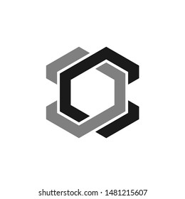 Creative geometric abstract letter CC logo design vector