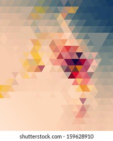 Creative geometric abstract triangles background with lights