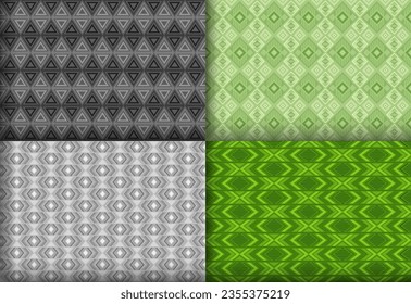 Creative geometric argyle seamless ornament collection. Navajo motif ethnic patterns. Argyle element geometric vector repeating motif bundle. Monochrome background templates.