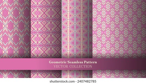 Creative geometric argyle seamless tracery bundle. Navajo tracery ethnic patterns. Argyle element geometric vector seamless backdrop collection. Cover background prints.