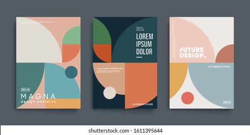 Creative geometric art prints. Mimimalist cover templates.