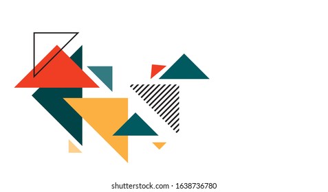 Creative geometric background. Abstract geometric triangles background. Simple geometric background. Template for poster, backdrop, book cover, brochure, and vector illustration.