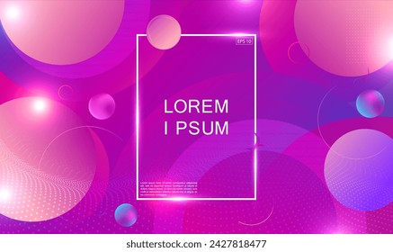 Creative Geometric background with circle shapes vector design. Abstract flat lines, gradients. Dynamic 3d composition for Banner, Landing Page, Web, Cover, Trendy gradient shapes composition. Vector.