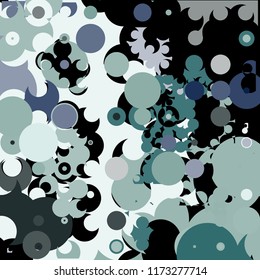 A creative geometric background consisting of chaotically scattered circles of different size and color. Beautiful abstract wallpaper.