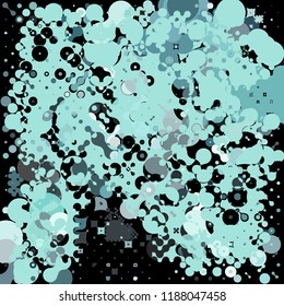 A creative geometric background consisting of chaotically scattered circles of different size and color. Beautiful abstract wallpaper.