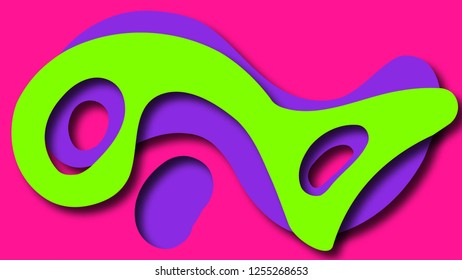 Creative geometric background consisting of elements of different shapes and sizes. Vector illustration in a papercut style. 3D backdrop with colorful cut objects. Wallpaper in a trendy colors.