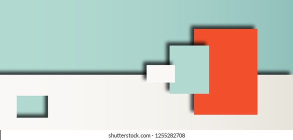 Creative geometric background consisting of elements of different shapes and sizes. Vector illustration in a papercut style. 3D backdrop with colorful cut objects. Wallpaper in a trendy colors.