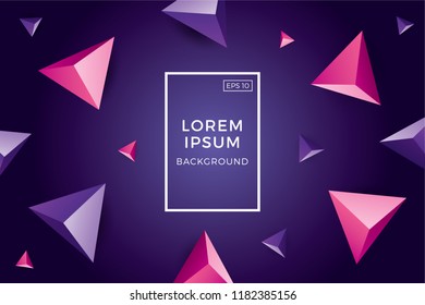 Creative geometric background with pyramids. Trendy gradient shapes composition