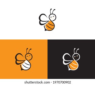 Creative Geometric Bee Logo Design Illustration
