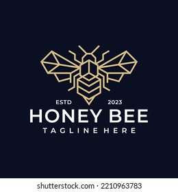Creative Geometric Bee Logo Design Template