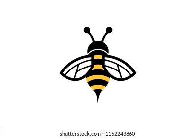 Creative Geometric Bee Logo Symbol Vector Design Illustration