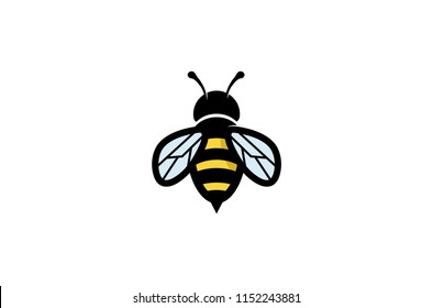 Creative Geometric Bee Logo Symbol Vector Design Illustration