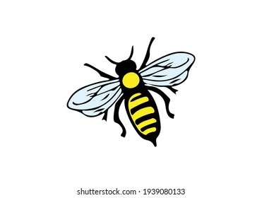 Creative Geometric Bee Logo Symbol Vector Design Illustration