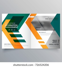 creative geometric bi fold brochure design template