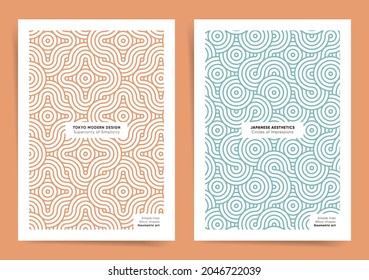 Conjunto de presentaciones geométricas creativas de negocios. Orientación vertical del vector A4. Diseño para portada de libros, portada de revistas o de portátiles, afiche, pancarta, cartel, folleto, informe anual, tarjeta, volante. 