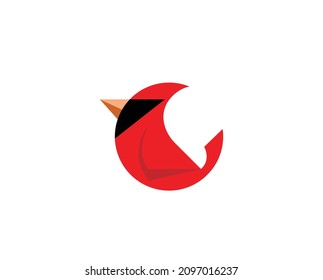 creative geometric cardinal logo vector symbol