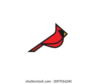 creative geometric cardinal logo vector symbol