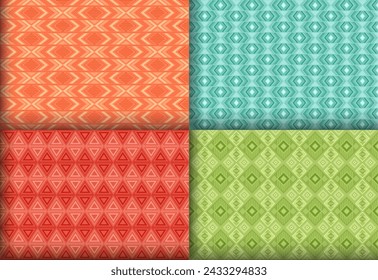 Creative geometric chevron seamless pattern collection. Indian tracery ethnic patterns. Chevron element geometric vector seamless background package. Monochrome background templates.